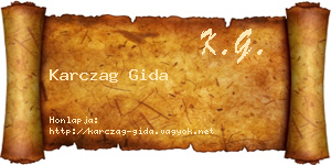 Karczag Gida névjegykártya